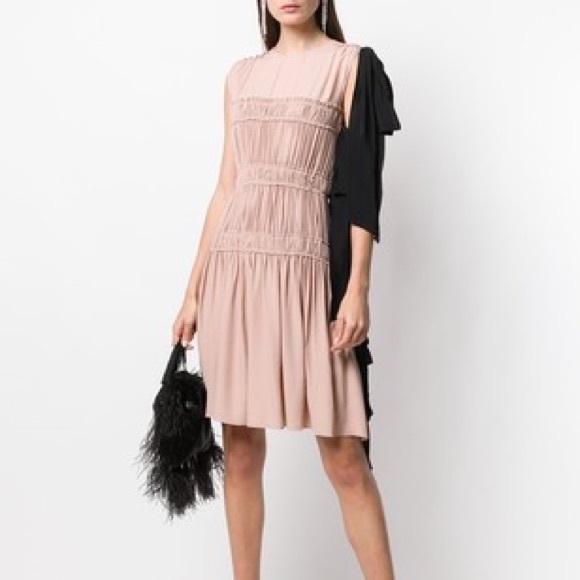 No. 21 Frilled Design Pink and Black Dress SZ 42 - Picture 2 of 11